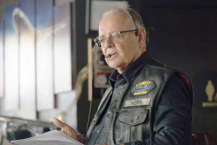 Clyde Horn speaks to the Kiwanis in Los Gatos