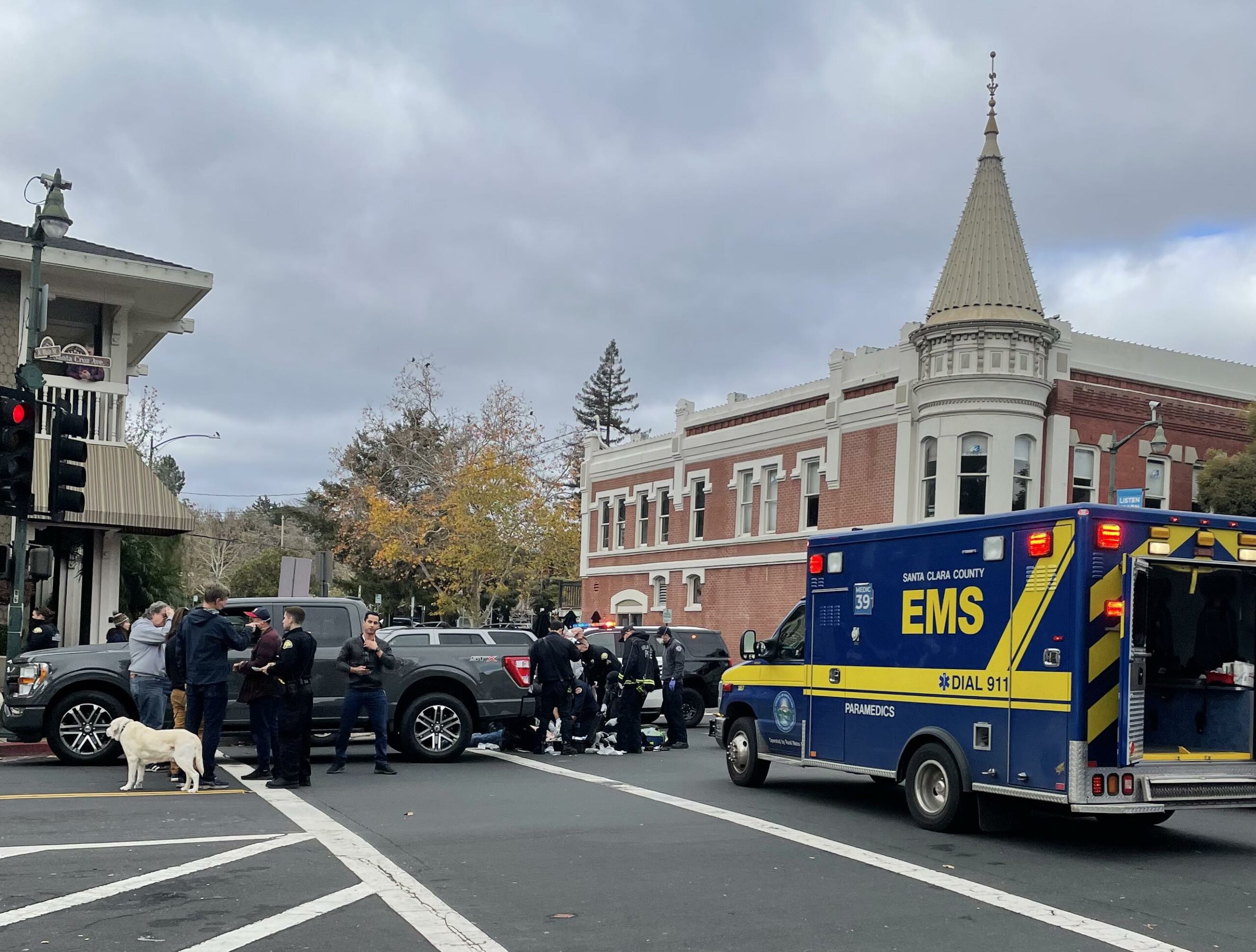 EMS dispatched downtown Los Gatos to assist with Christmas Eve