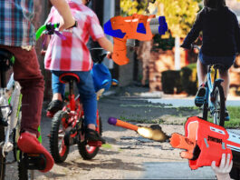 Nerf biking illustraion