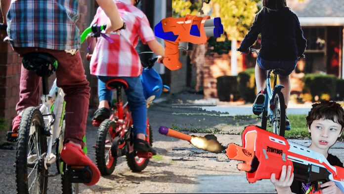 Nerf biking illustraion