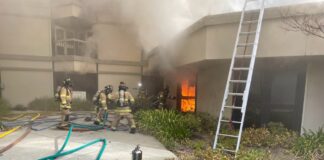commercial building fire