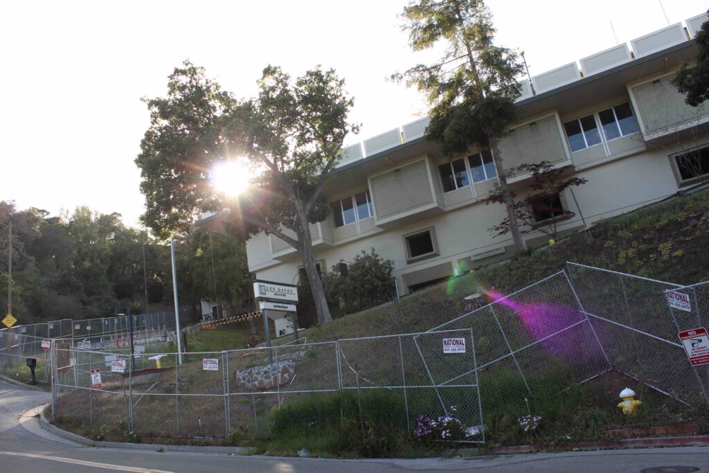 lens flare past building