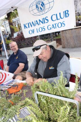 Kiwanis booth giving out herbs