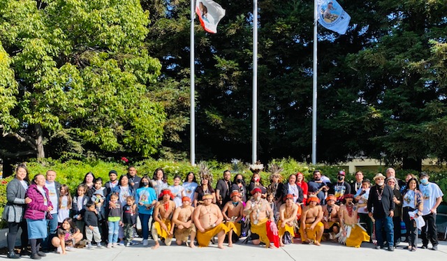 Muwekma flag raising group photo