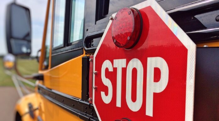 school bus and stop sign with lights