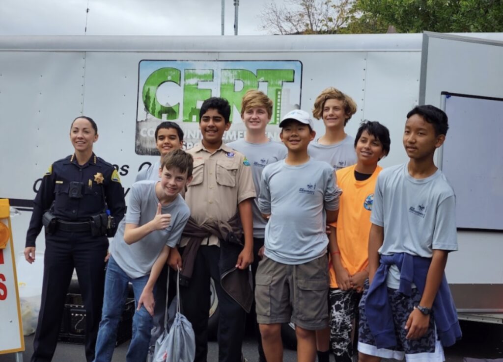 police chief with Boy Scouts