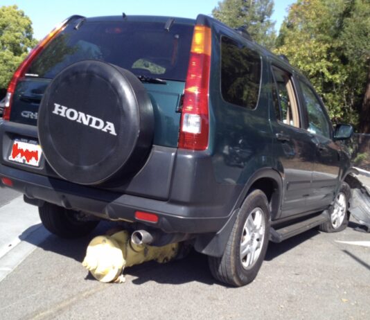 As Los Gatos rejigs traffic-calming plan, Blossom Hill neighbors share plight honda CRV vs. hydrant