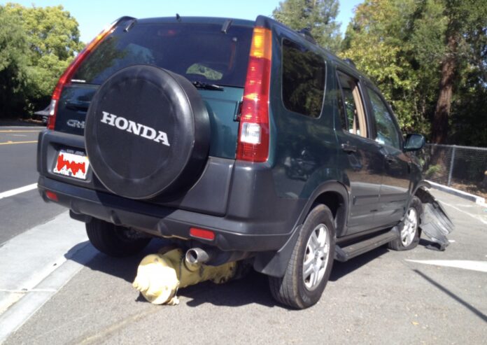 honda CRV vs. hydrant