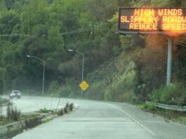 highway 17 sign rain storm