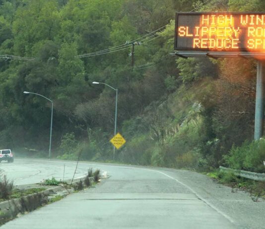 highway 17 sign rain storm