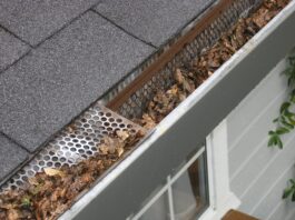 gutter and leaves