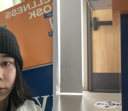 high school student in lockdown