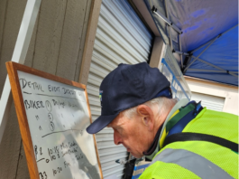 Community members test disaster response capabilities whiteboard