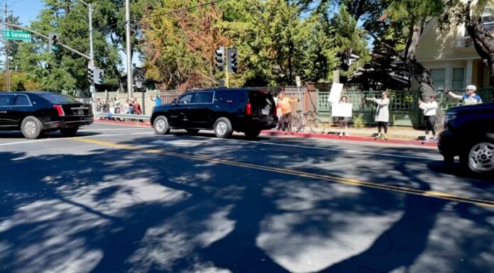 presidential motorcade in Los Gatos