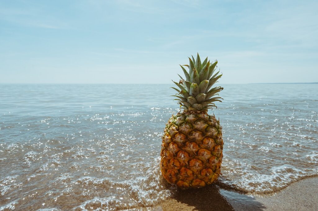 pineapple in the water