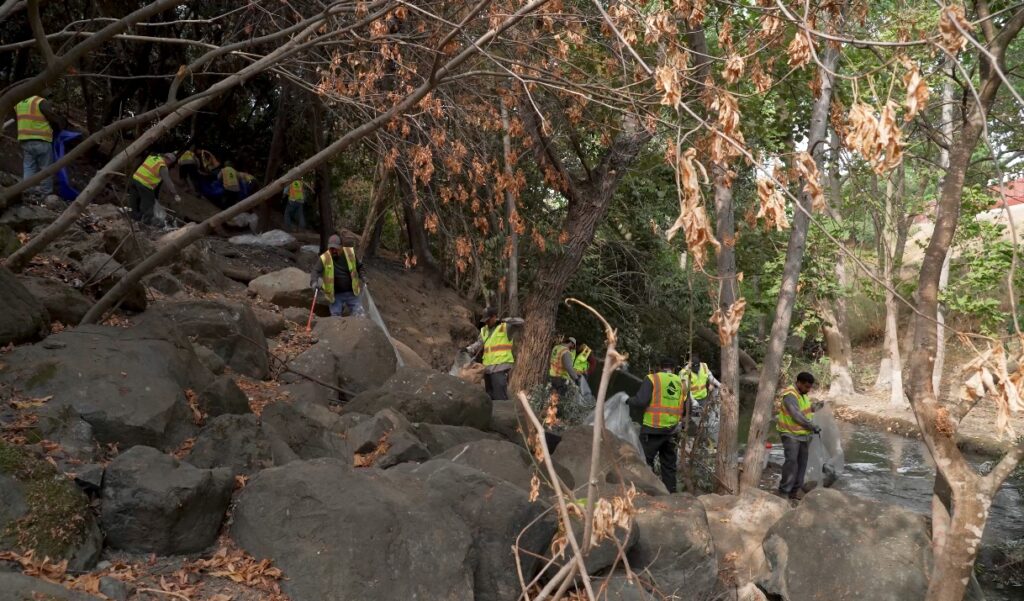 Valley Water crew cleans up