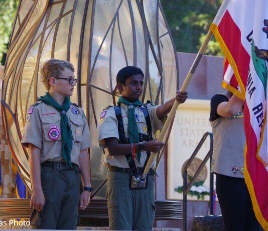 Boy Scouts at 9/11 memorial in Los Gatos