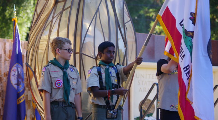 Boy Scouts at 9/11 memorial in Los Gatos