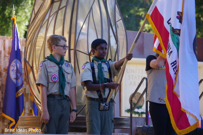 Boy Scouts at 9/11 memorial in Los Gatos