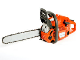 chainsaw on white background