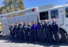 FCC chairwoman with Santa Clara County firefighters