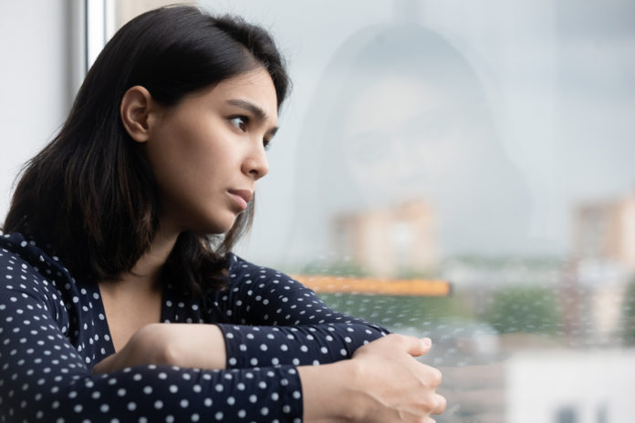 woman looking depressed