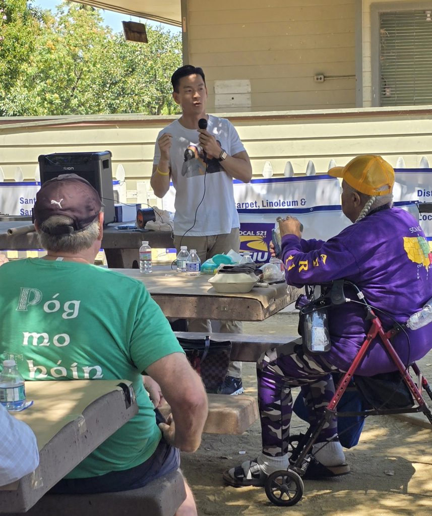 Evan speaks to Democrats in Silicon Valley