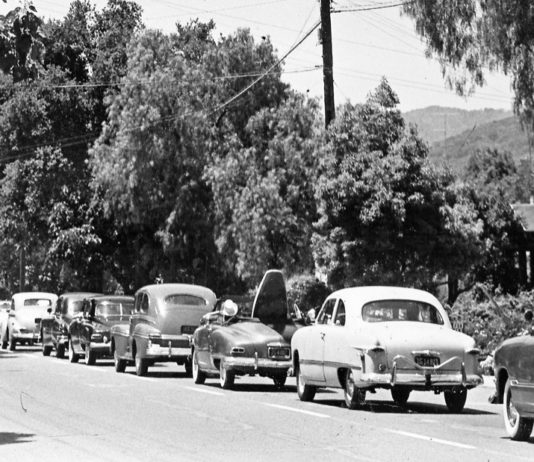 traffic jam - old photograph