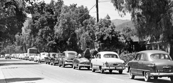 traffic jam - old photograph