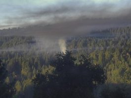 smoke in the mountains