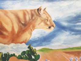 cougar on mural