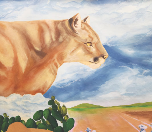 cougar on mural