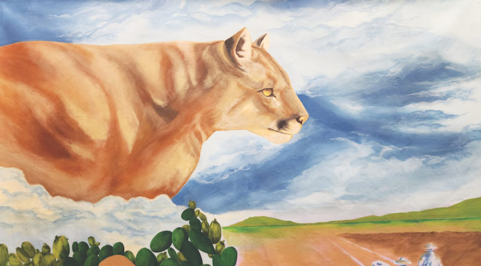 cougar on mural