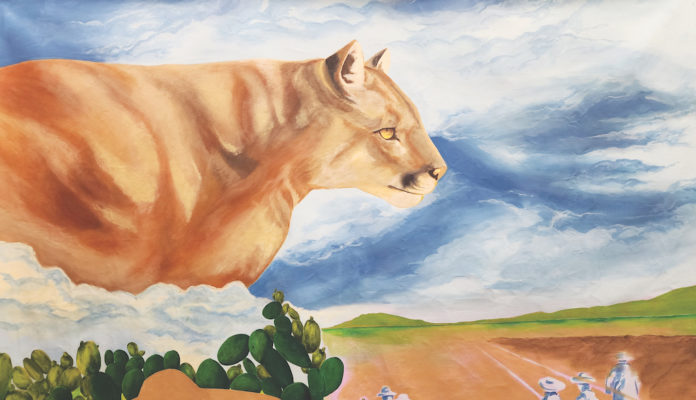 cougar on mural