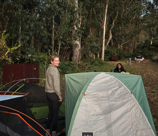 REI tent and people