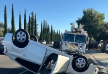 overturned vehicle