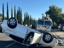 overturned vehicle