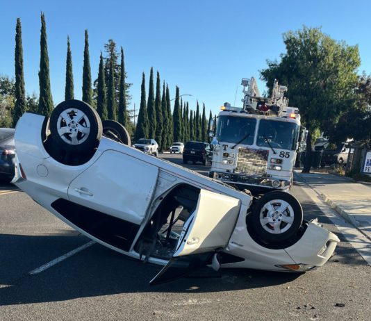 overturned vehicle
