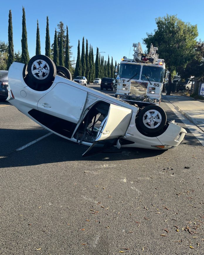 overturned vehicle