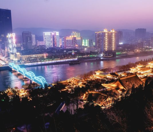 Silicon Valley trade mission promoted ties with historic Silk Road city Lanzhou at night