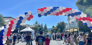 balloon arch overhead