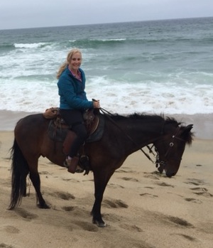 on the beach with a horse