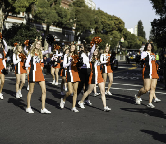 Cheer team marches through Los Gatos