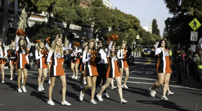 Cheer team marches through Los Gatos