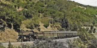 railroad line through the mountains