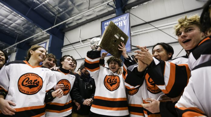 raising the trophy