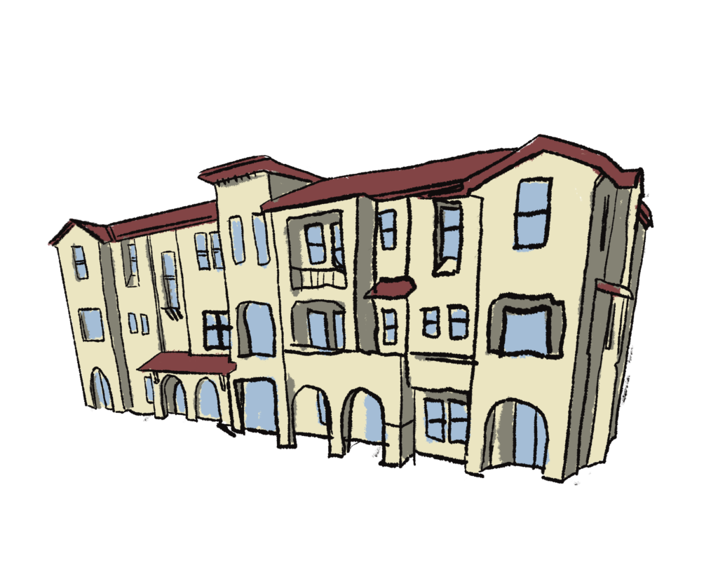 Saoirse Alesandro's illustration of Los Gatos Lodge.