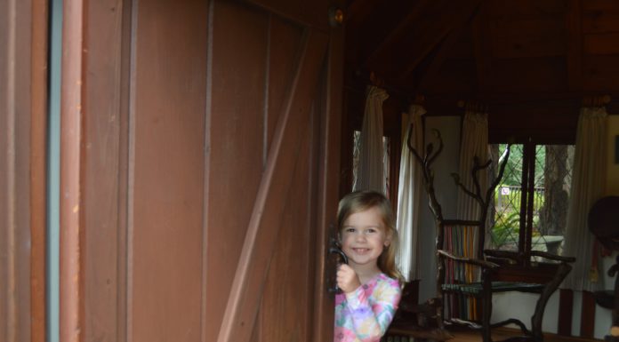little girl at the enchanted cabin