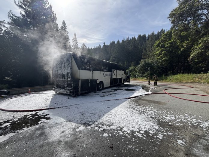 School bus fire3 bus fire put out