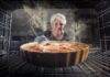 woman pulls baking from item